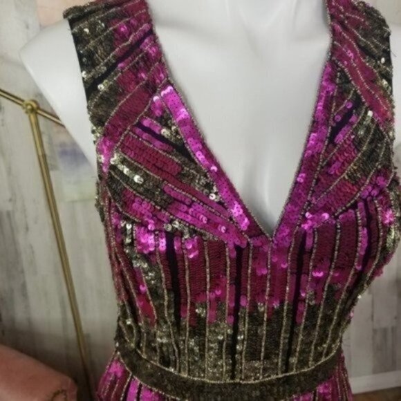 Aidan Mattox Heavily Sequin Beaded Party Dress - Picture 5 of 16